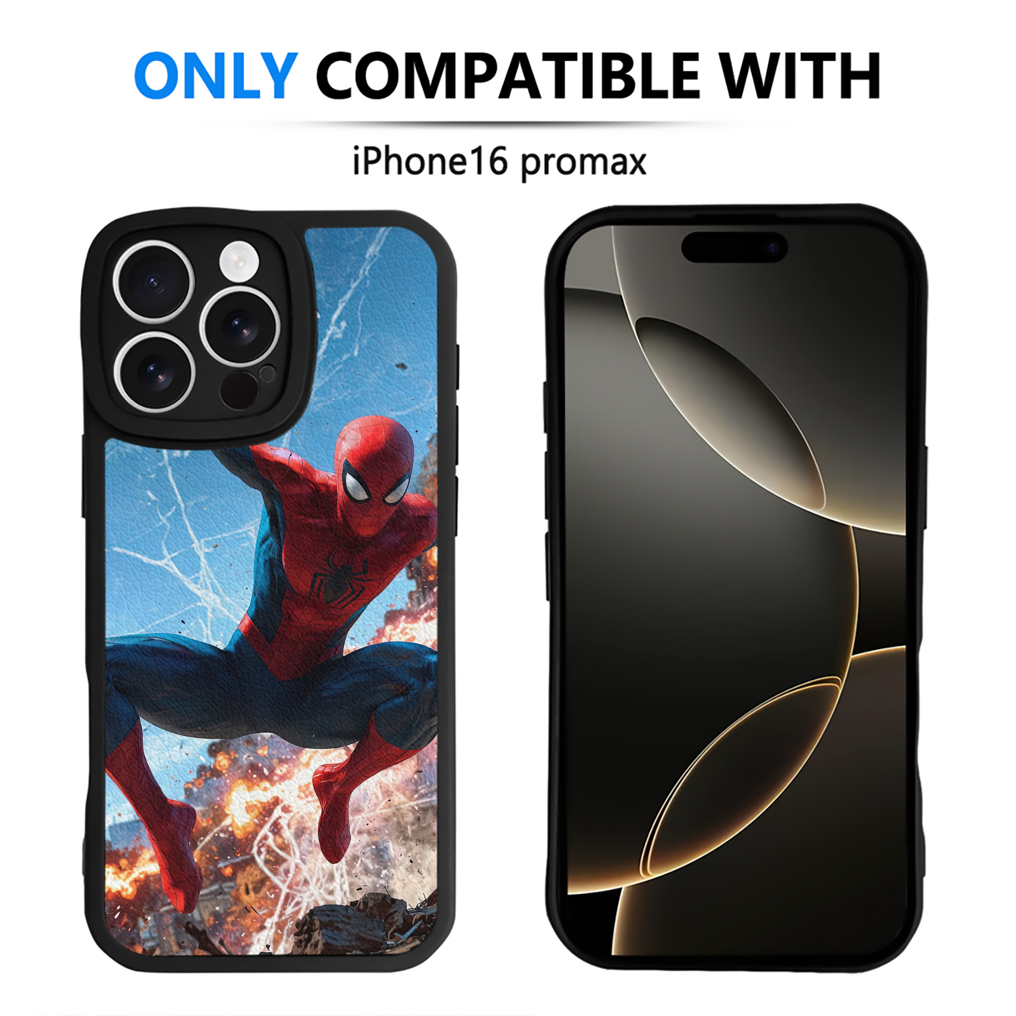 Spider Man スパイダーマン 【iPhone 16シリーズ対応】シリコンスマホケース（レザー調） 材質：シリコン